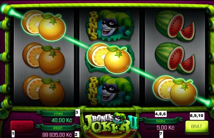 Bonus Joker II How to play a given slot machine