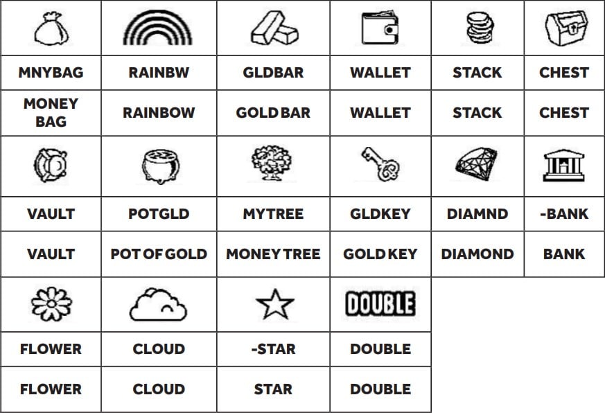 Main game play symbols