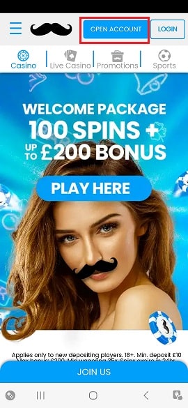 Mr Play Casino app sign up and log in