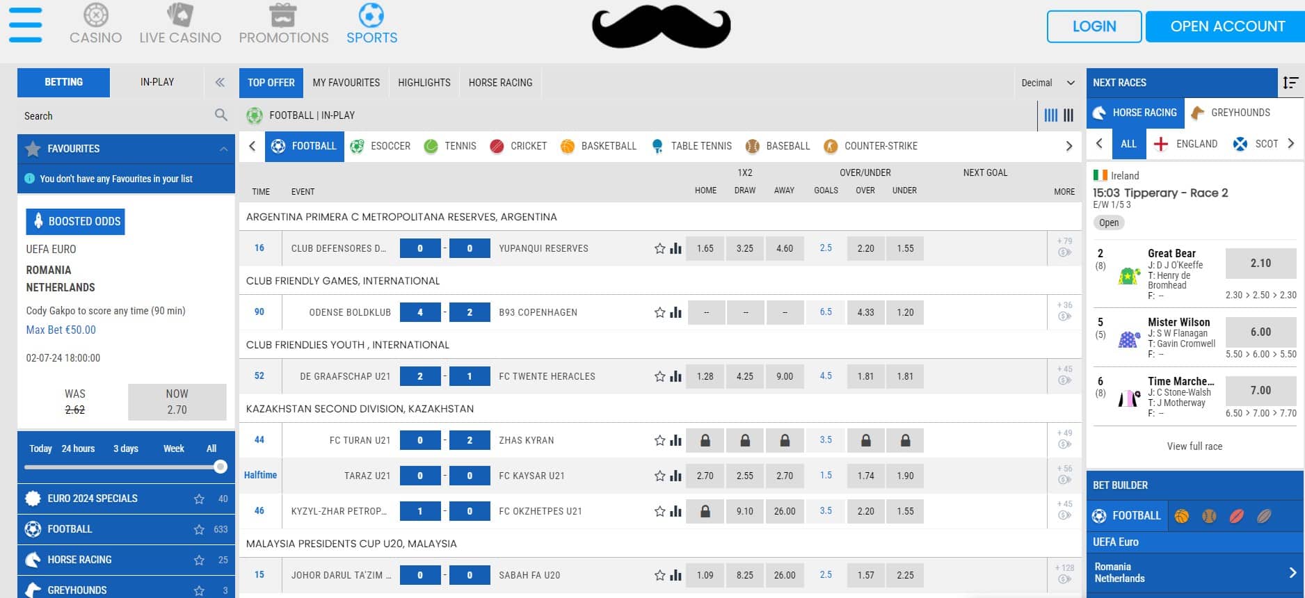 Mr Play sports betting options