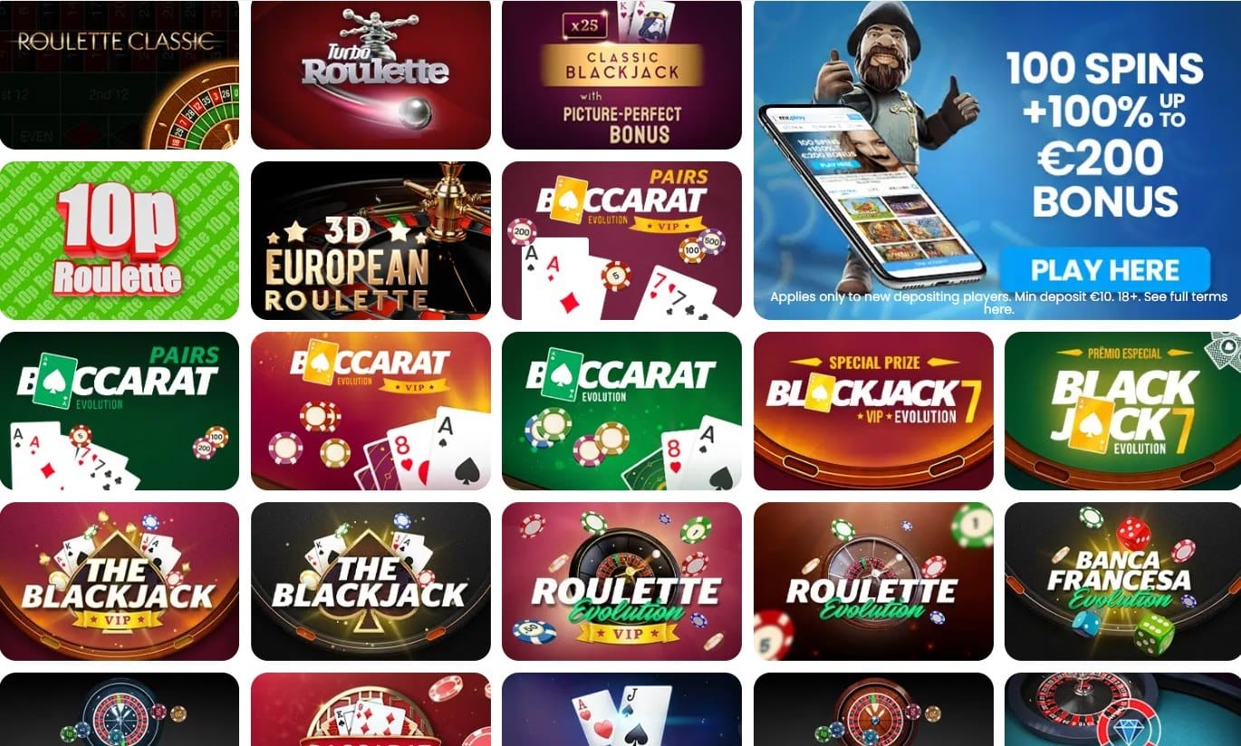 Mr Play Casino table games