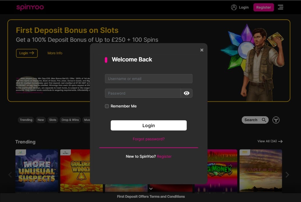 Spinyoo casino log-in
