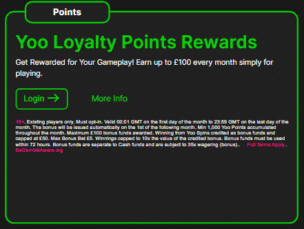 Spinyoo casino loalty bonus