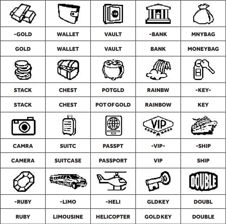 Game 2 play symbols