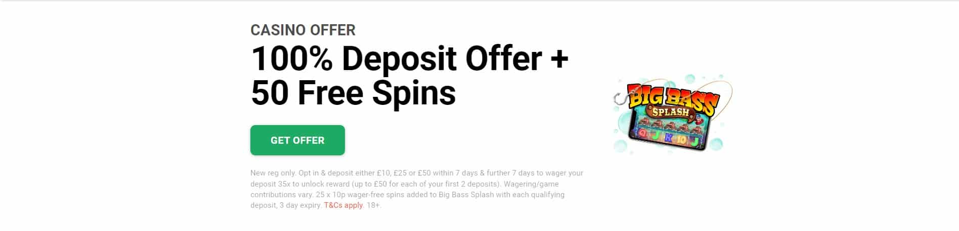 LeoVegas Casino Sign Up Bonus 100 GBP plus 50 Wager Free Spins