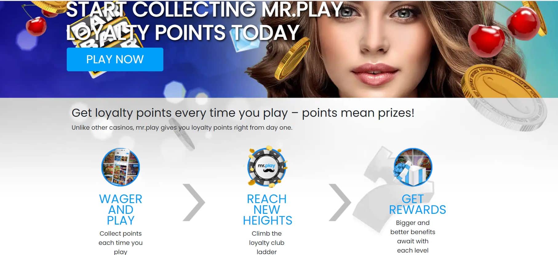 Loyalty rewards promo at Mr.Play