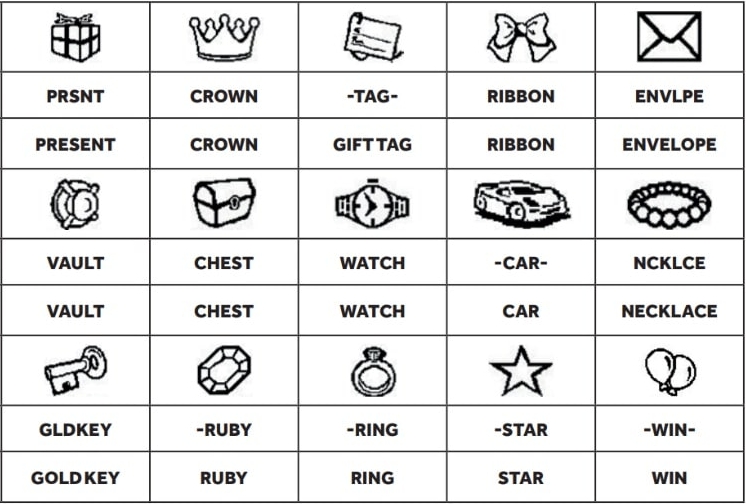 Play Symbols and Play Captions for GAME 1