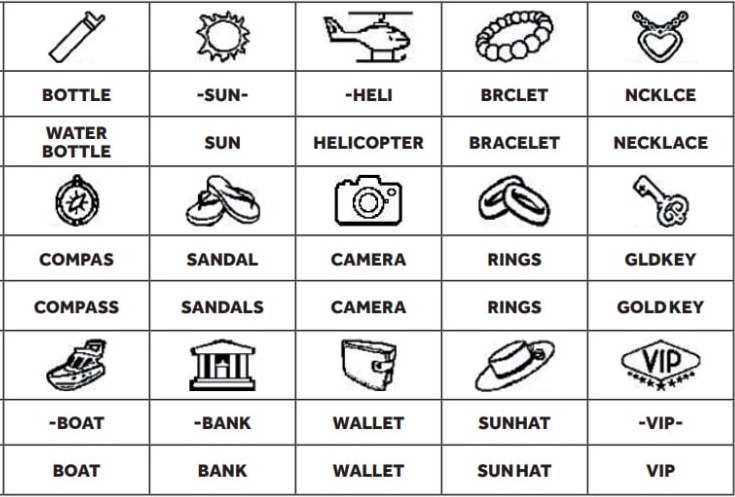 Play Symbols and Play Captions for GAME 1