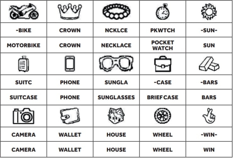 Play Symbols and Play Captions for GAME 2