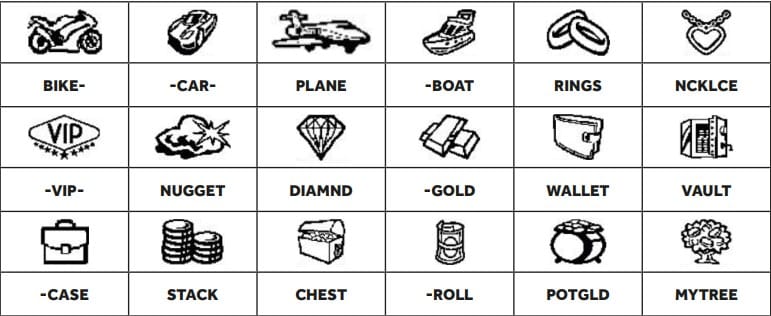 Play symbols for GAME 1