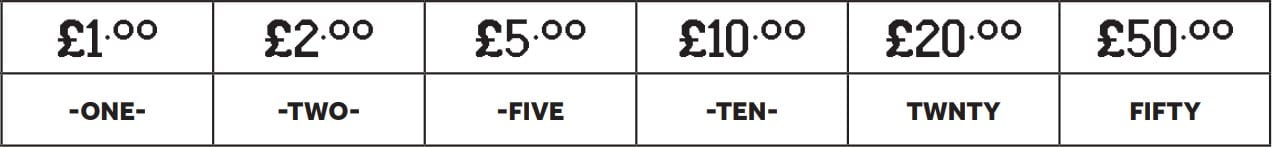 Prize symbols for GAME 2