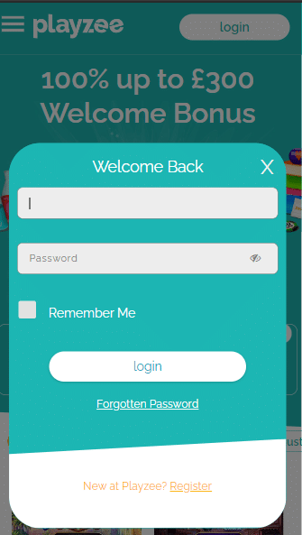 Playzee casino login via mobile device