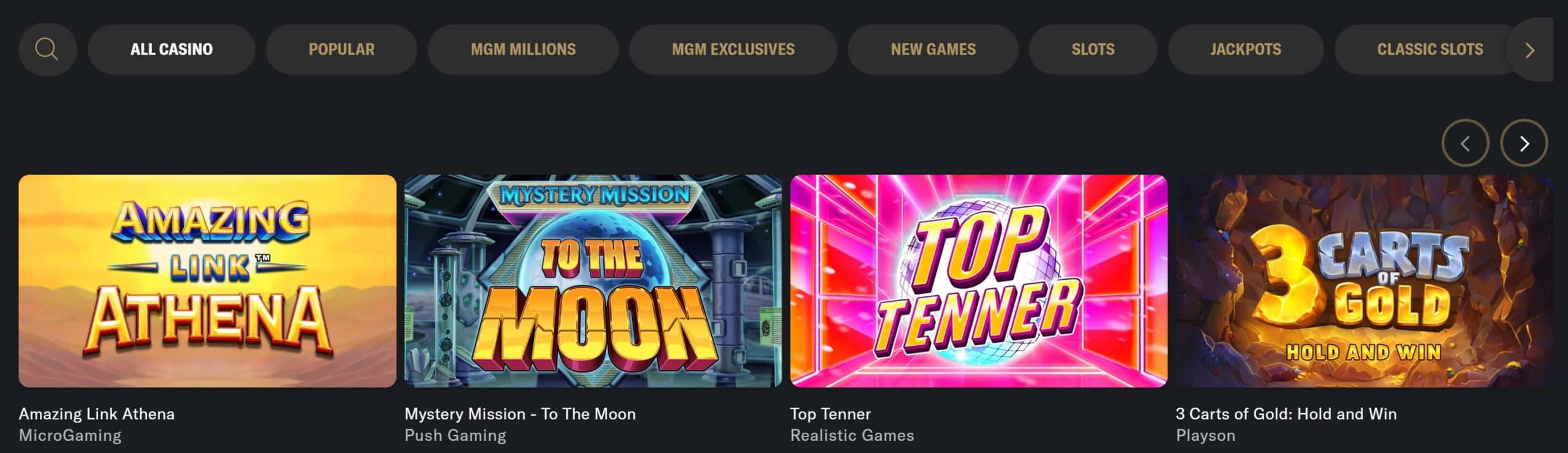 BetMGM casino slot machines