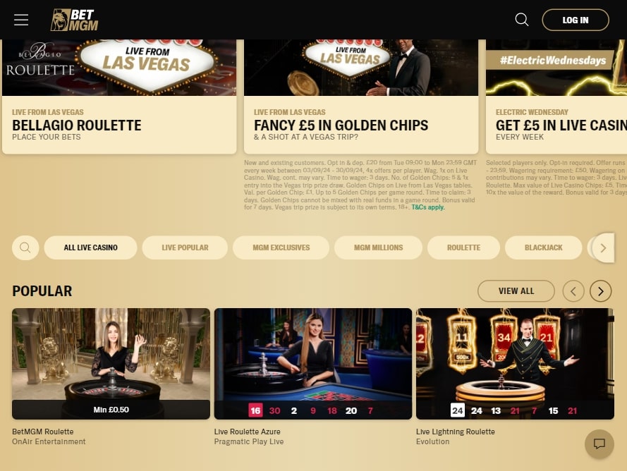 BetMGM UK Live Casino