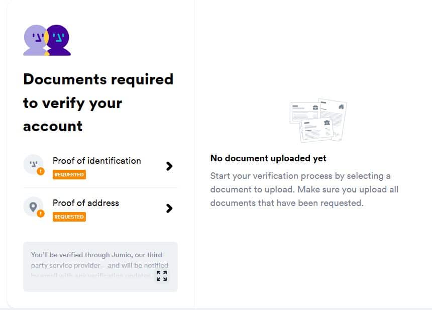 Account KYC verification at Casumo