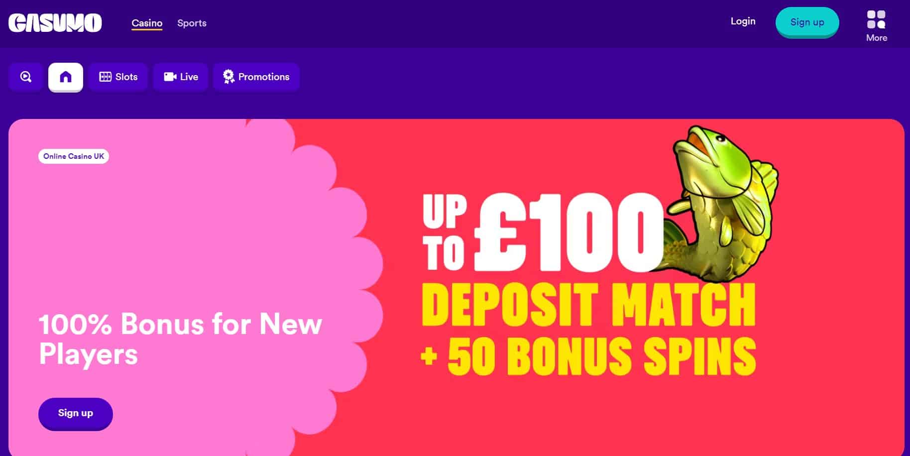 Showcase of the Welcome Bonus at Casumo Casino