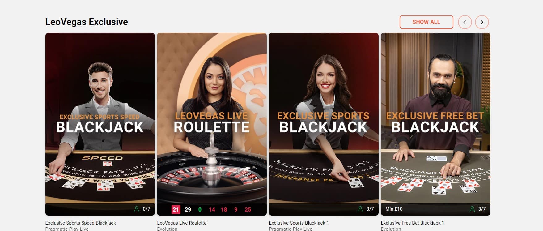 Exclusive Live Casino Games at LeoVegas