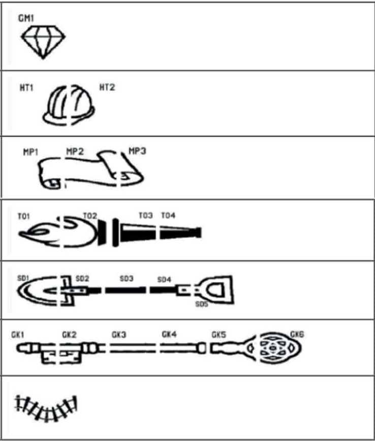 Playing grid - play symbols