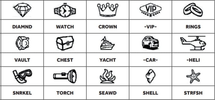 Play symbols for GAME 3