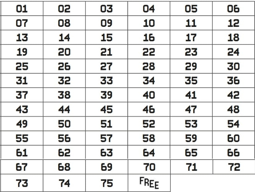 Play symbols for GAME 1