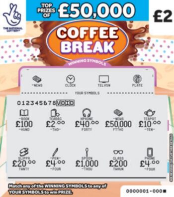 Sample of a cut lottery ticket Coffee Break