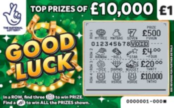 Sample of a cut lottery ticket Good Luck