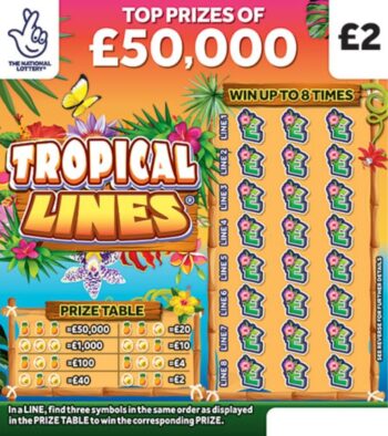 Sample of an uncut lottery ticket Tropical Lines