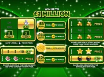 Wiped online lot - £1 Million Jackpot Green