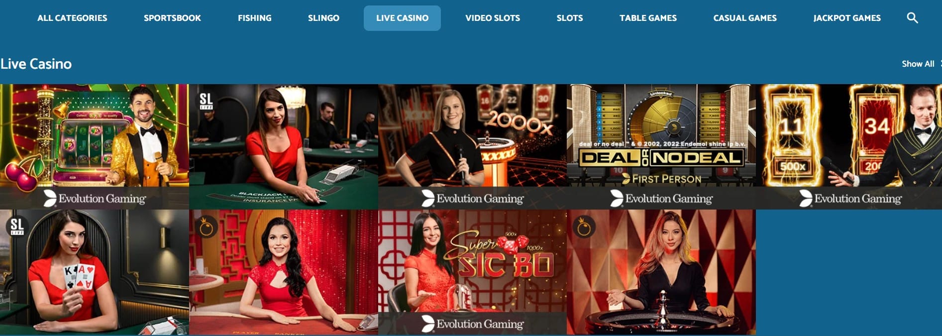 Yeti Casino Selection of Live Casino Releases