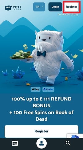 Yeti Casino Mobile Registration