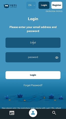 Yeti Casino Mobile Log In