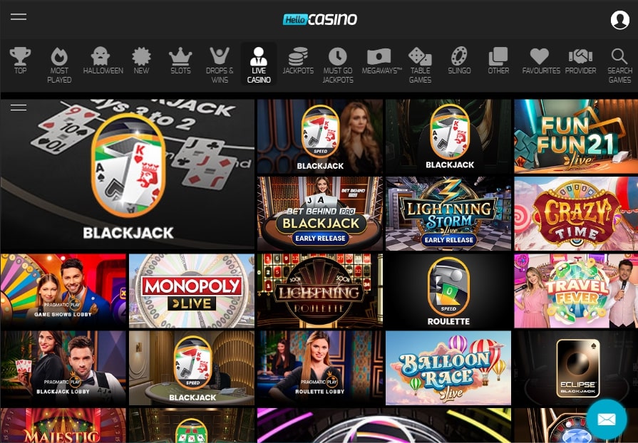 Hello Casino Live Tables