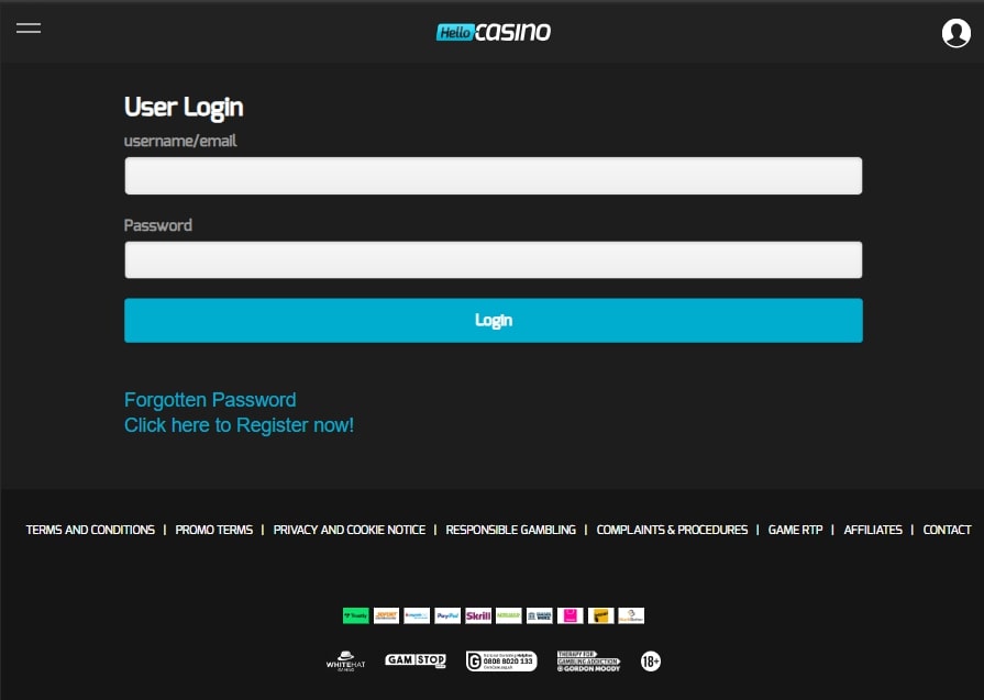 Hello Casino Login
