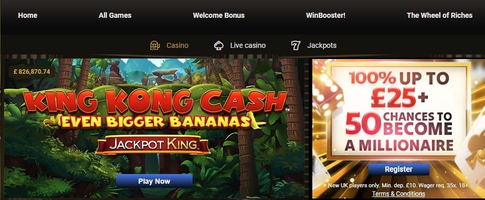 Megariches casino Welcome bonus