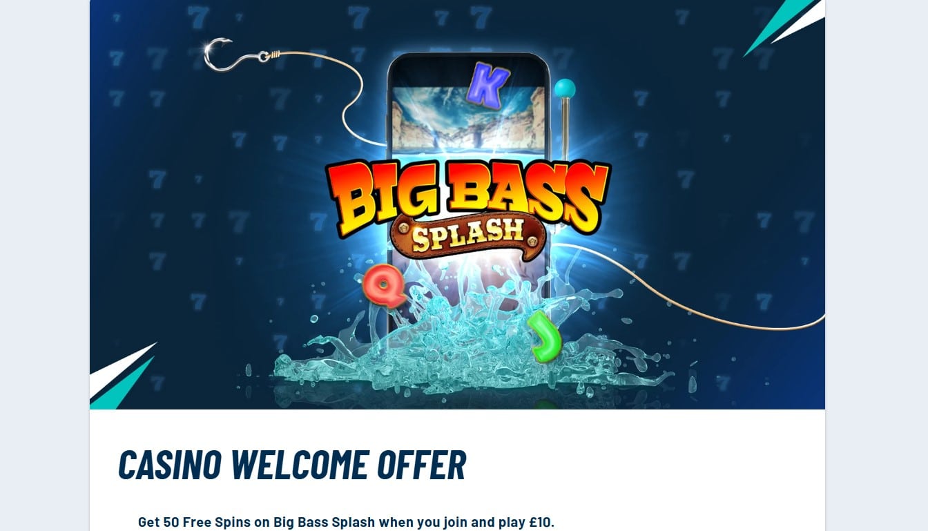 Casino Bonus on Big Bass Splash 50 Spins at BetUK