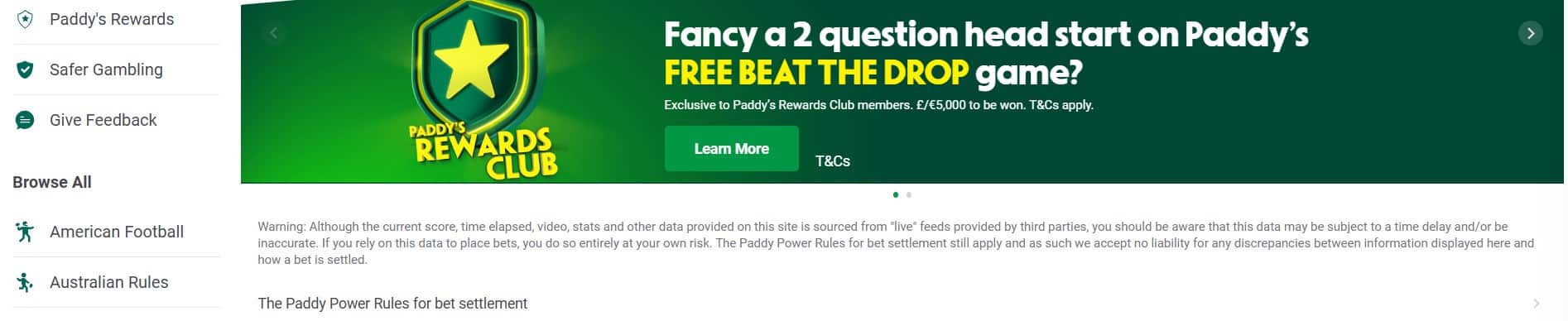 Paddy Power Betting Rewards