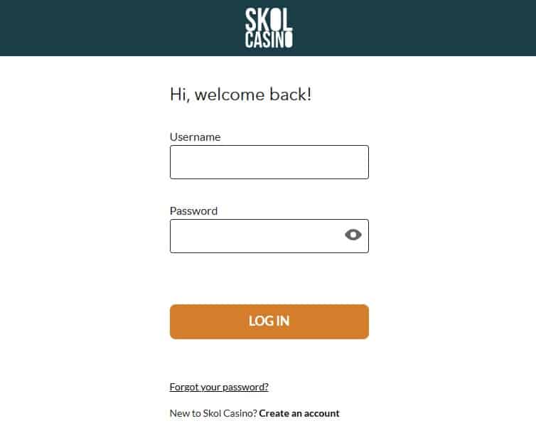 Skol Casino Login Page