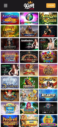 Picture of Mobile Phone Application interface for King Casino