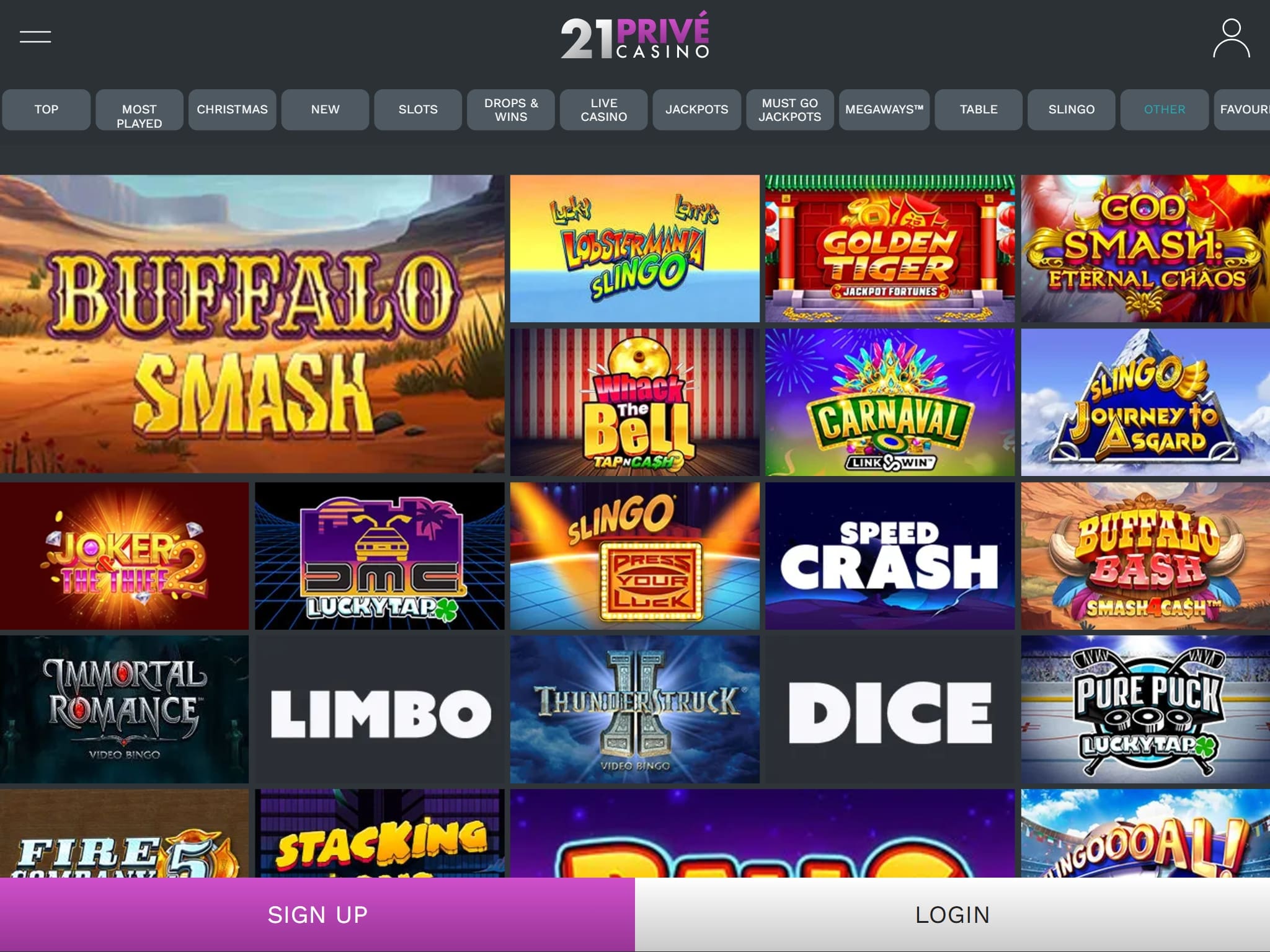 21Prive Casino Games