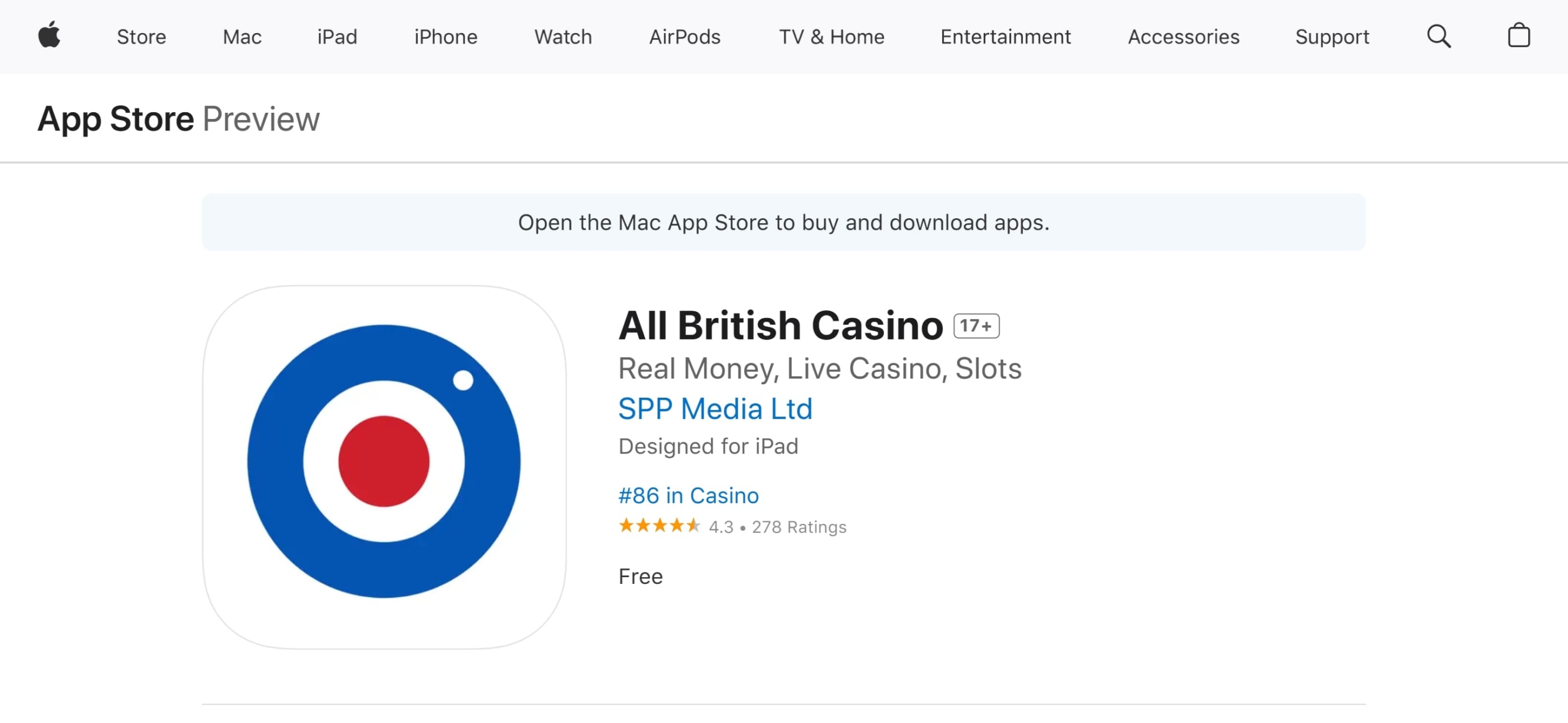 All British Casino iOS App