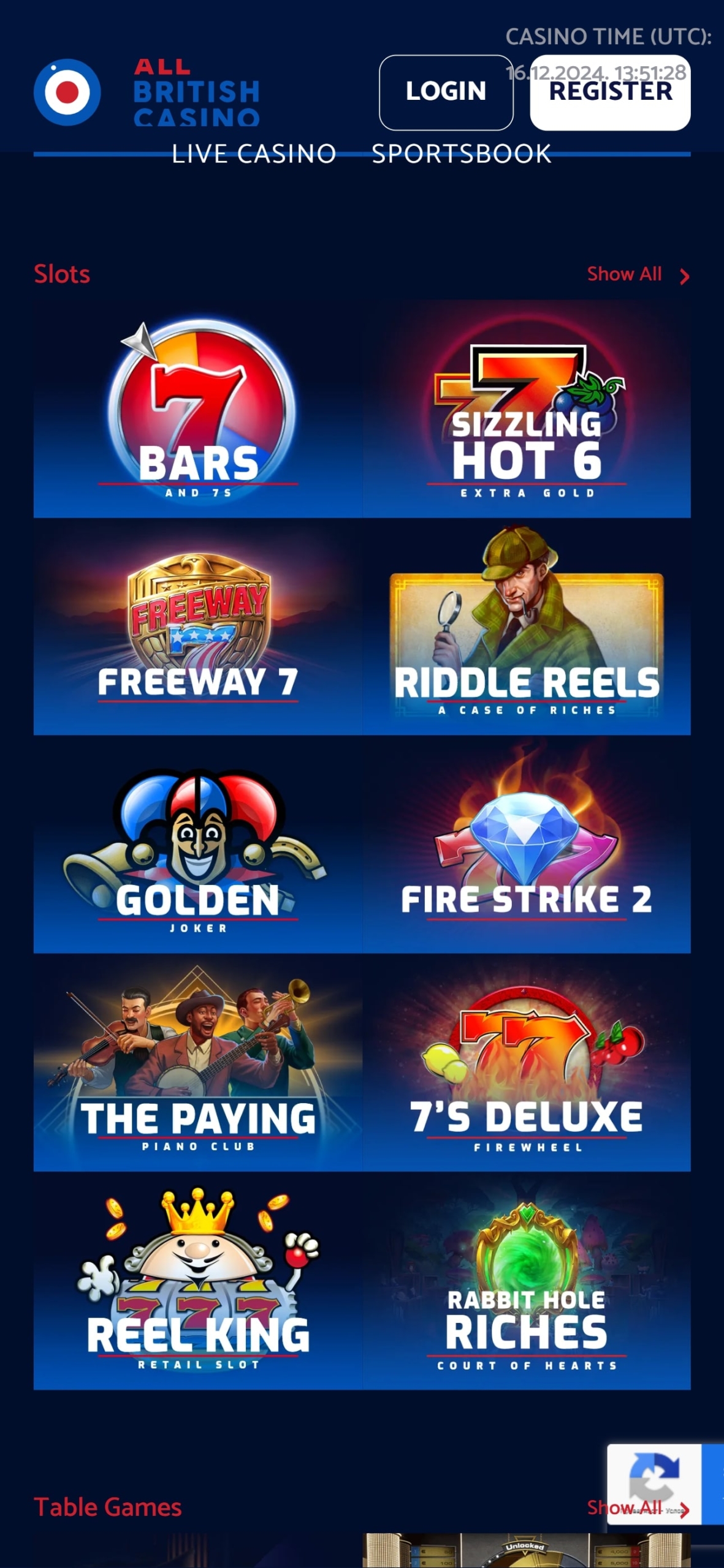 All British Casino Mobile App