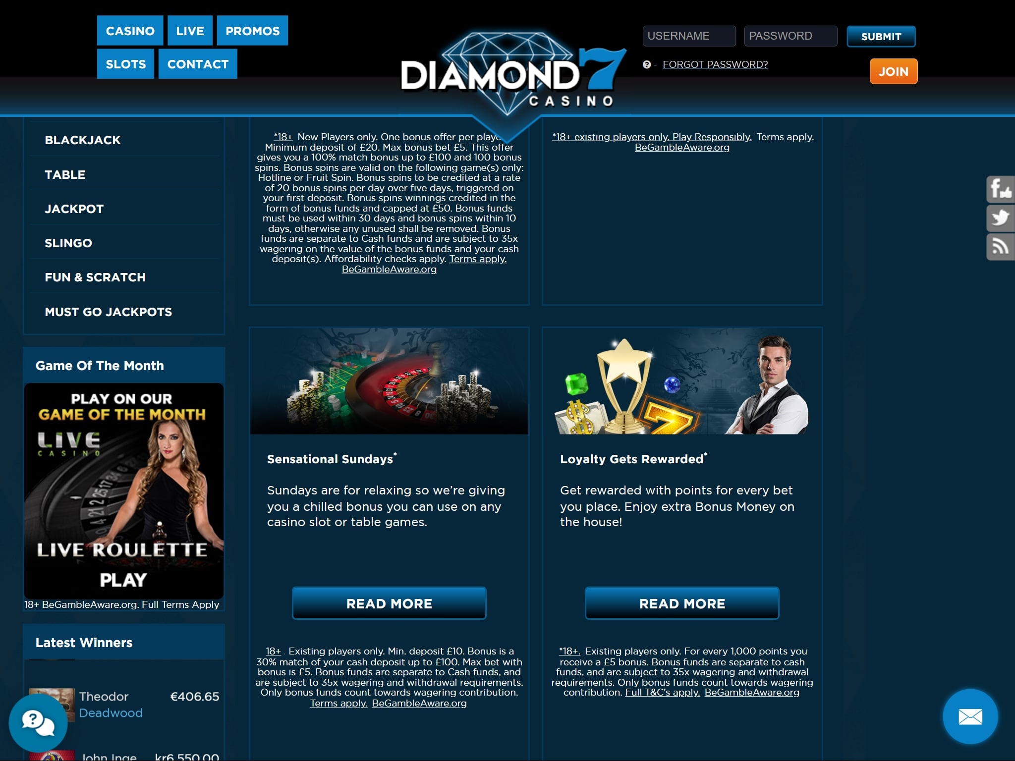 Diamond 7 Casino Bonus