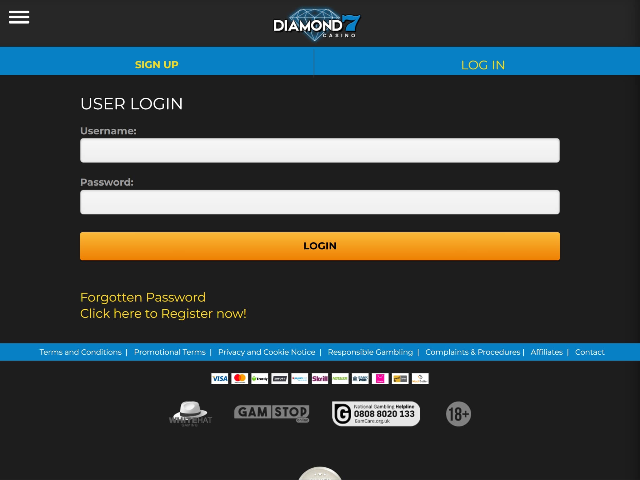 Diamond 7 online casino log in