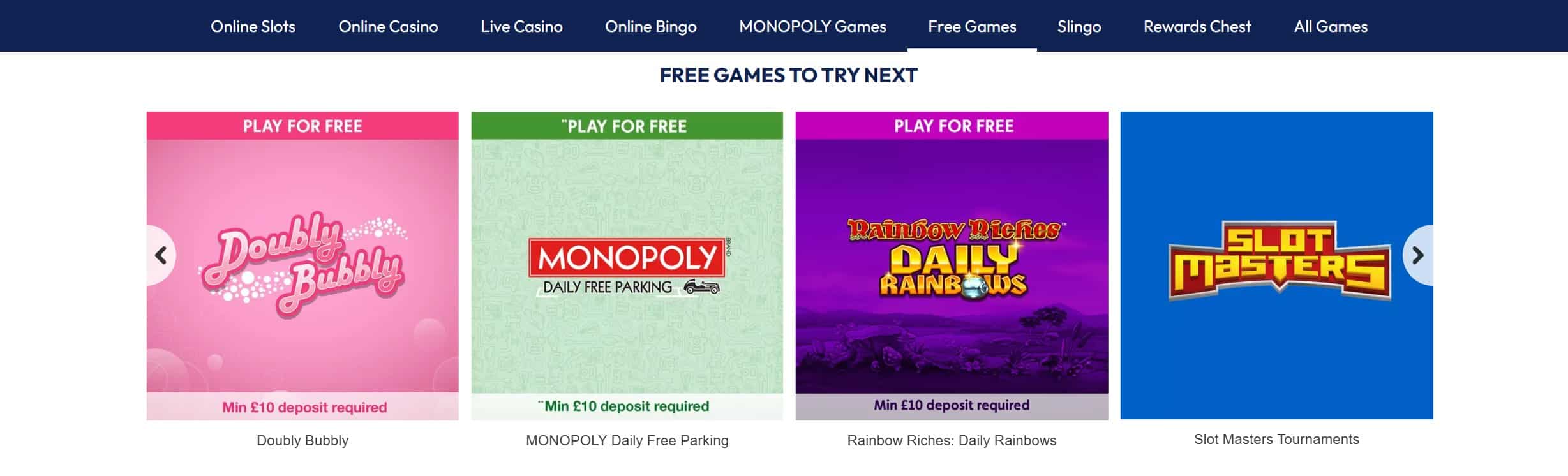 Free Games Promo at Monopoly Casino