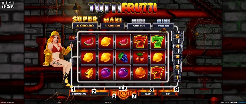 How to play Tutti Frutti slot machine