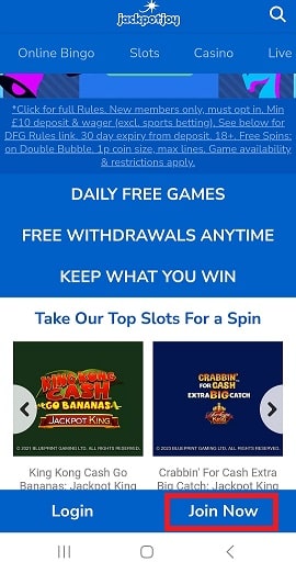 Jackpot Joy Casino App Sign Up