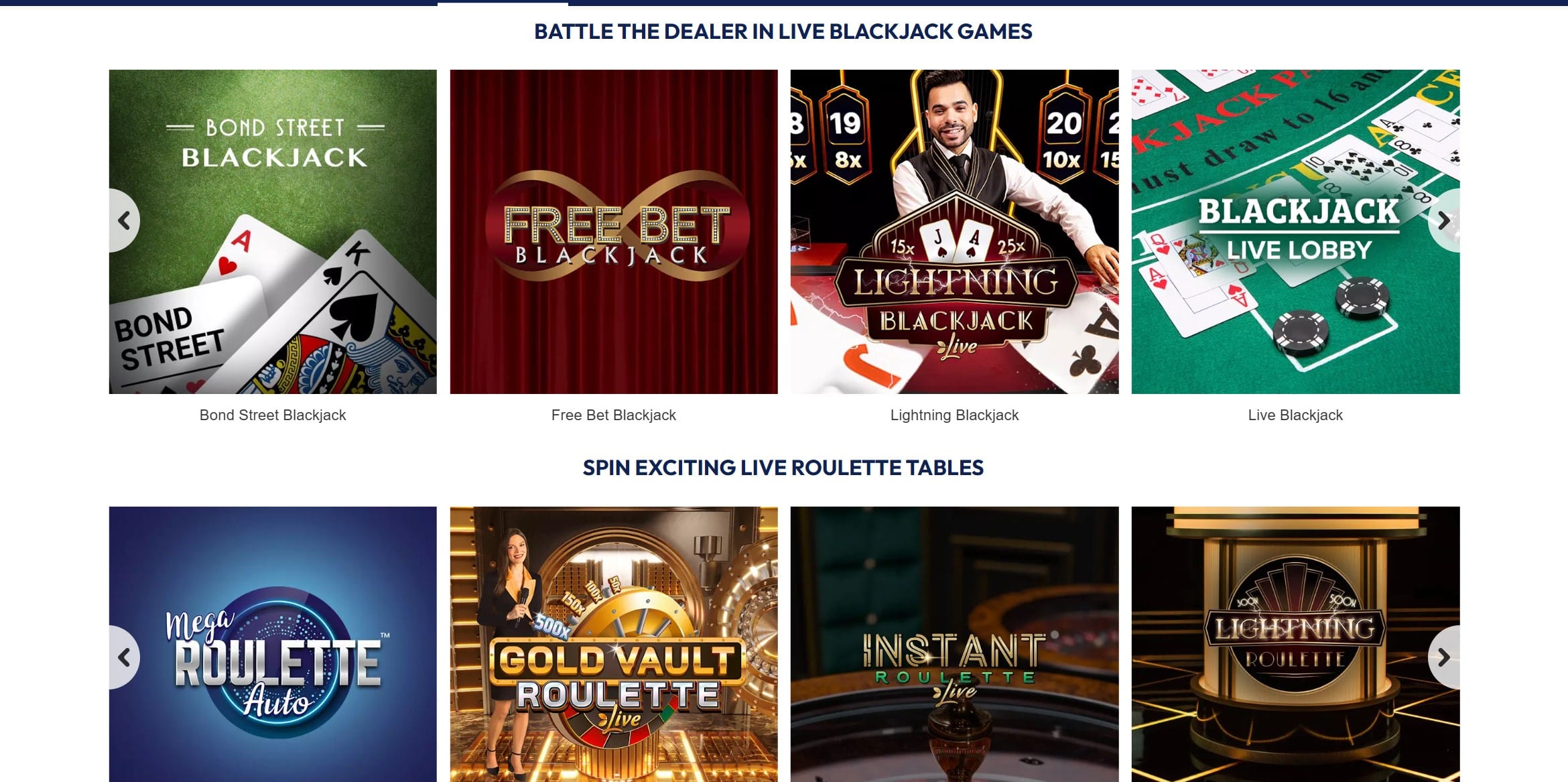 Live Dealer Games at Monopoly Casino