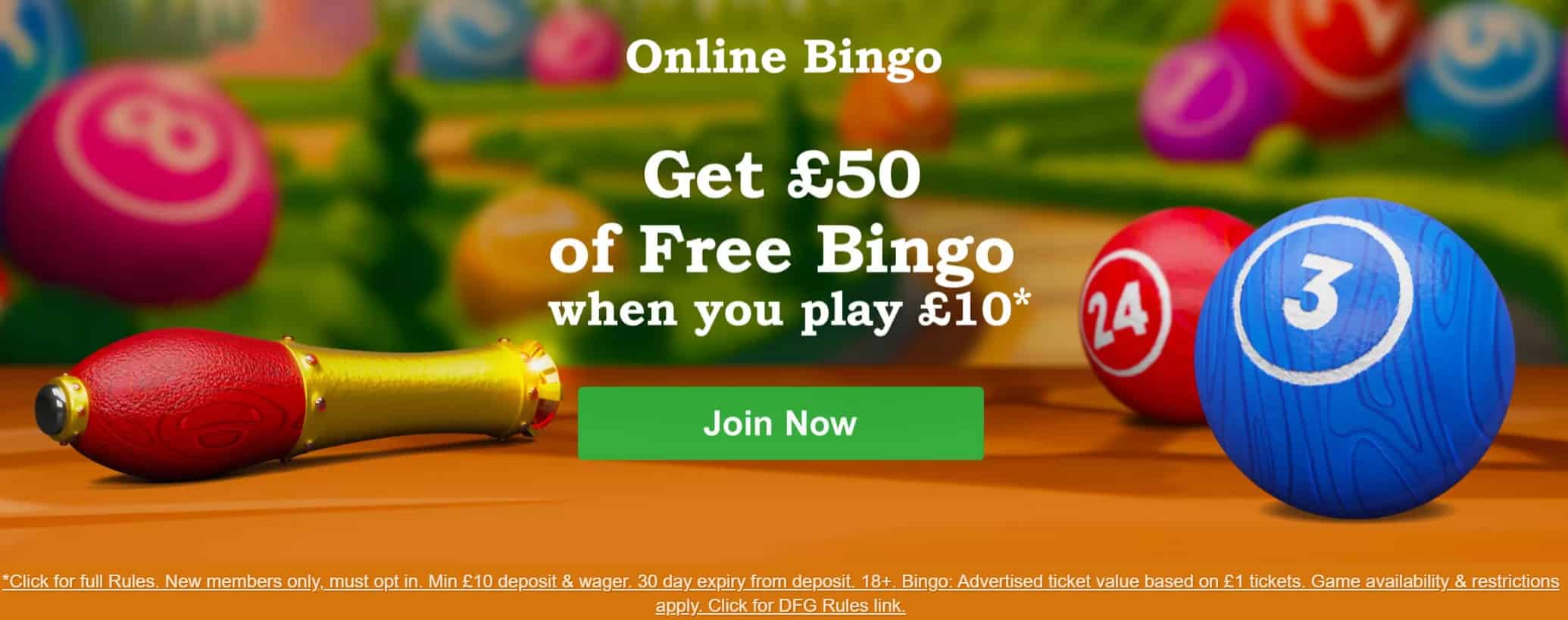 Bingo Bonus at Rainbow Riches Casino