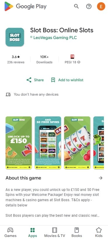 Slotboss mobile app