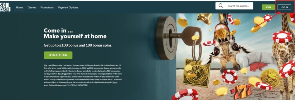 Skol Casino Log in